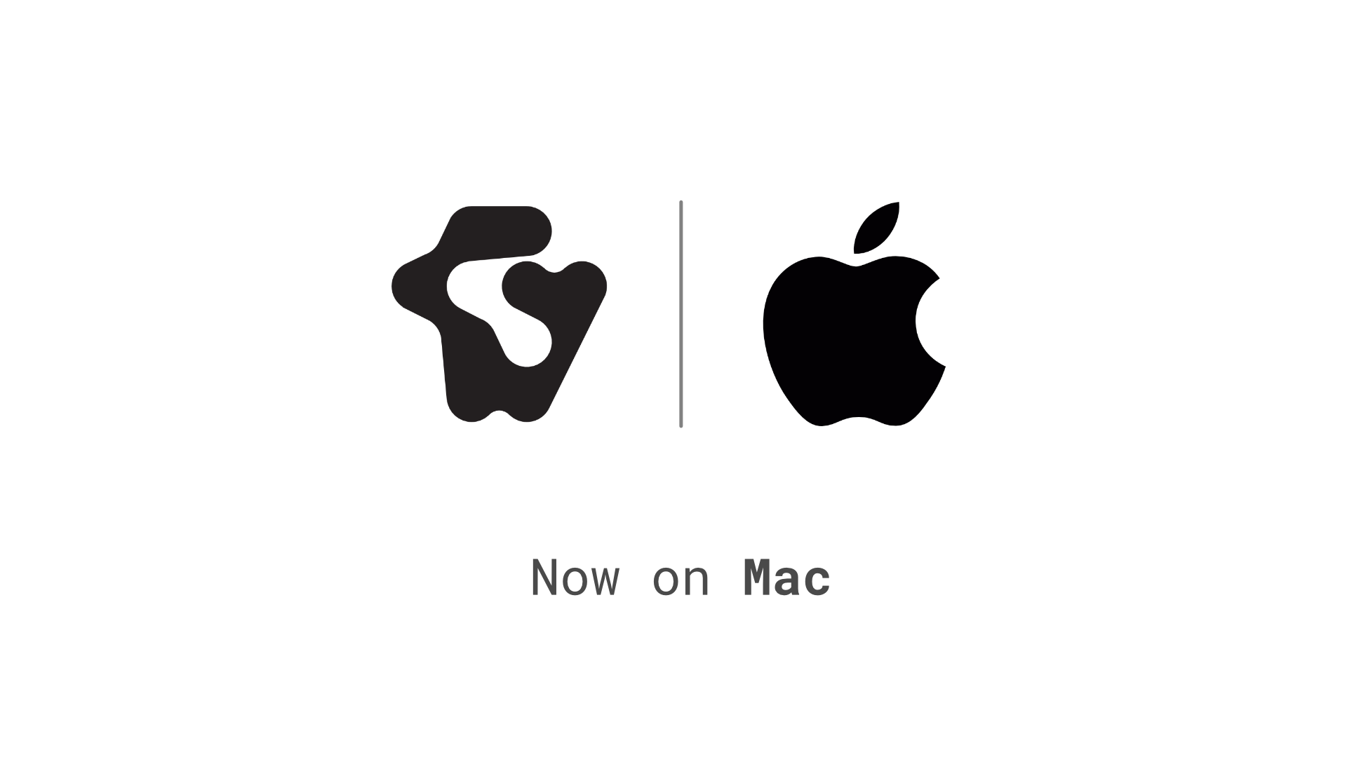 The Ginger mark beside the Apple logo, above the words: Now on Mac.